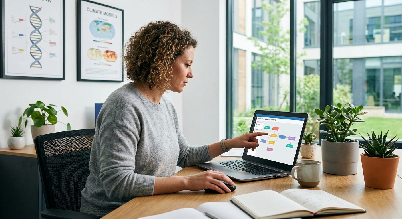 Biologist using no-code visual workflow builder