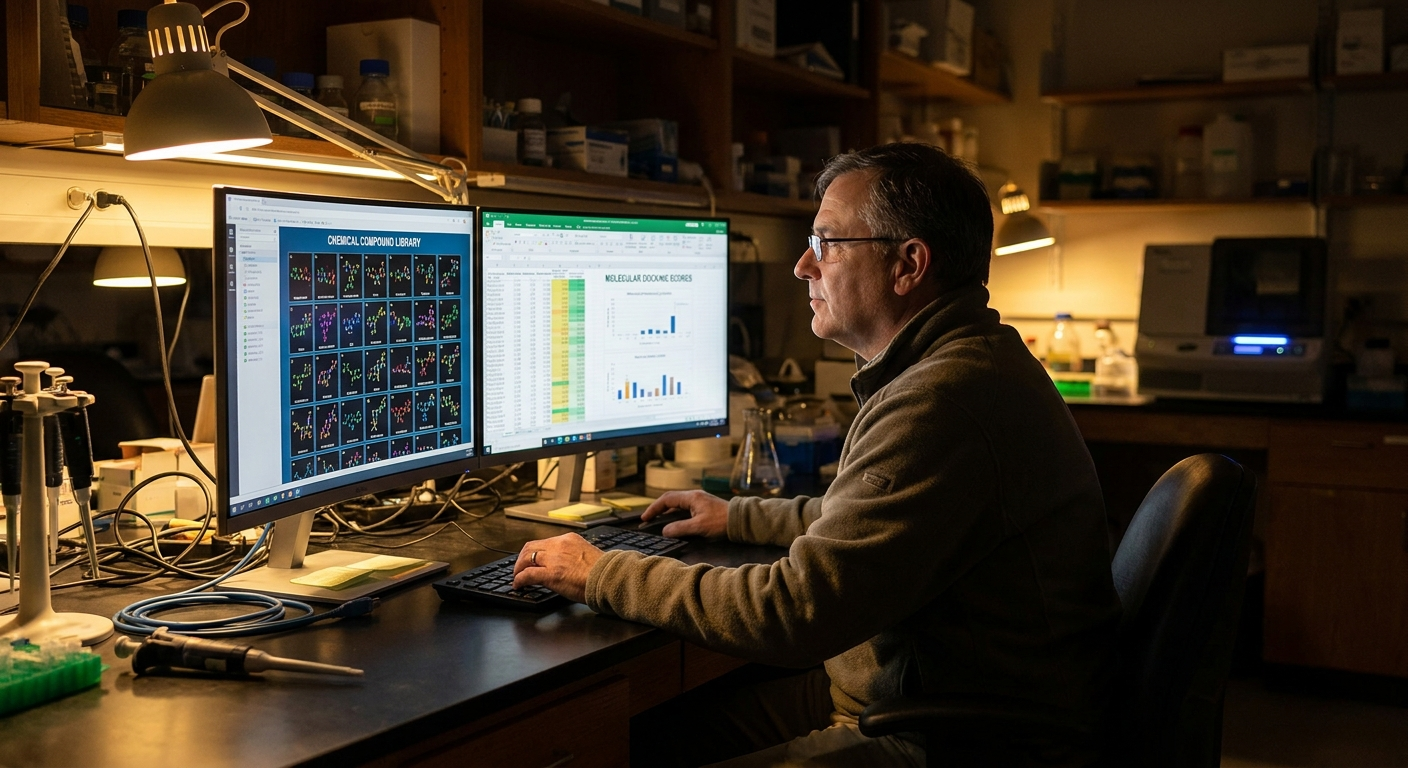 Researcher analyzing gene expression data for rheumatoid arthritis responder prediction